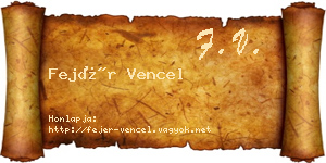 Fejér Vencel névjegykártya